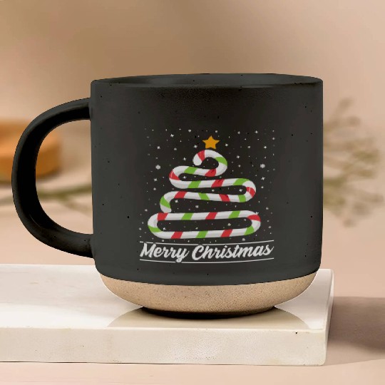 Candy Cane Tree Christmas Xmas Holidays Santa Hat Pottery Mugs