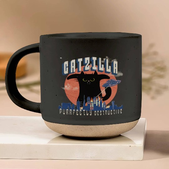 Catzilla king of cats,movie parody Pottery Mugs