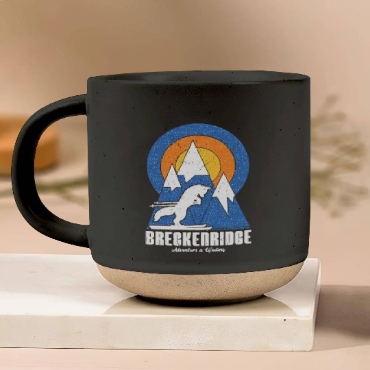 Retro Breckenridge Ski White Fox Pottery Mugs