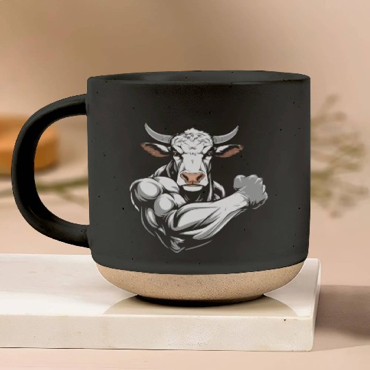 Workout Gym Cow Pottery Mugs