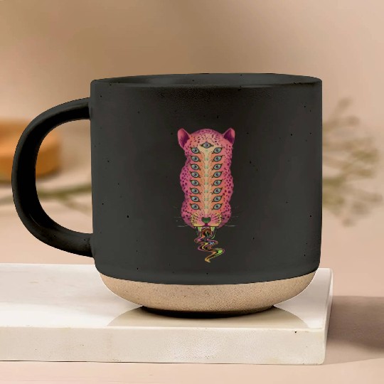 Colorful drippy leopard Pottery Mugs