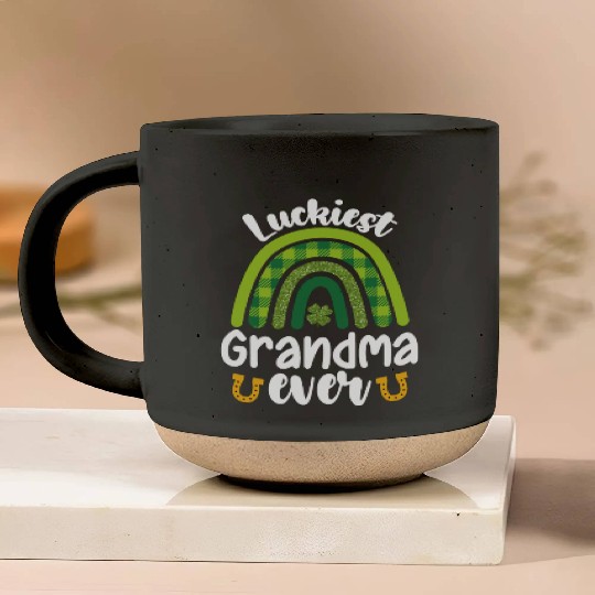 Luckiest Grandma Ever Family St Patrick's Day Pottery Mugs