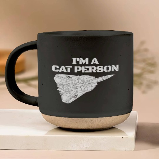 I'm Cat Person F14 Tomcat Fighter Jet Schematicf14 Pottery Mugs