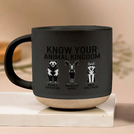 Jungle Pottery Mugs, Know Your Animal Kingdom Bear Moose