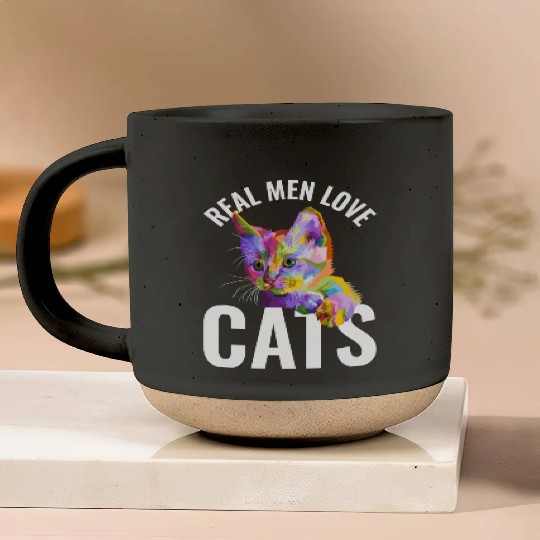 Real Men Love Cats Pottery Mugs