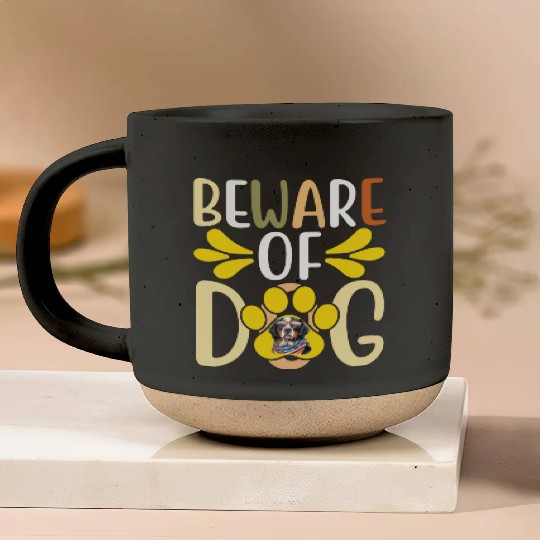 Beware Of Dog Pottery Mugs