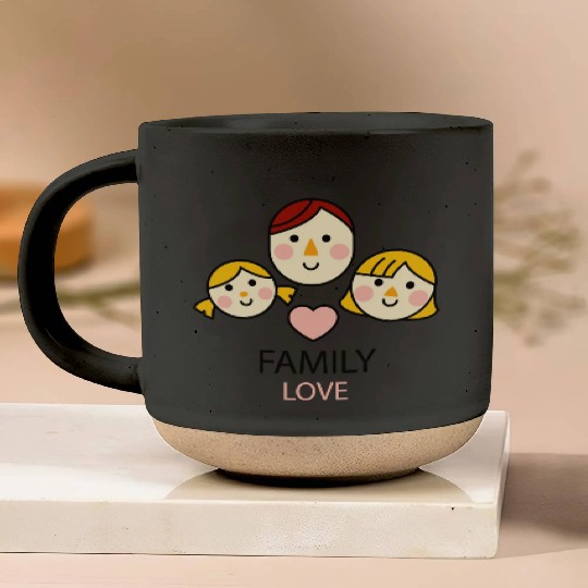 family love Pottery Mugs