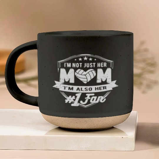 Number One Fan Volleyball Mom Pottery Mugs