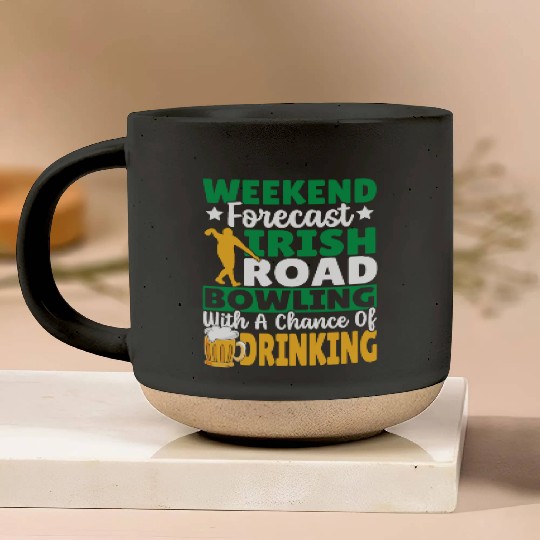 Weekend Forecast Irish Road Bowling Pottery Mugs