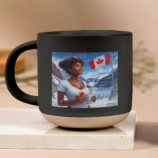 Canadian Winter Snow in Banff Canada Pottery Mugs