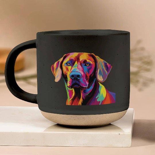 Watercolor Colorful Rhodesian Ridgeback Pottery Mugs