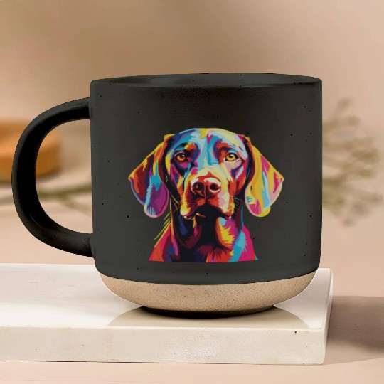 Watercolor Colorful Vizsla Pottery Mugs