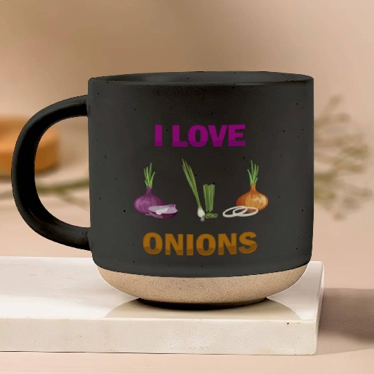 I Love Onions, For Onion and Vegetable Lovers Pottery Mugs