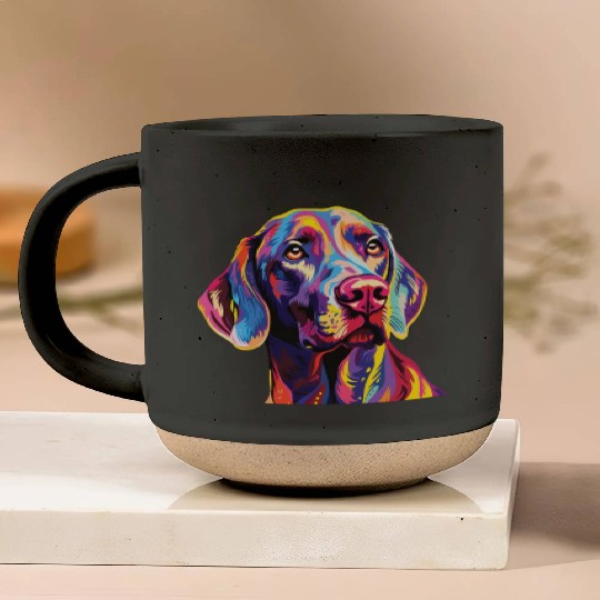 Watercolor Colorful Weimaraner Pottery Mugs