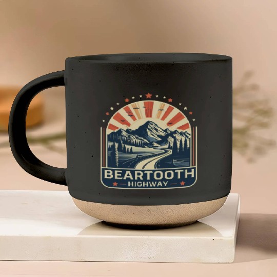 Beartooth Highway US 212 Pottery Mugs