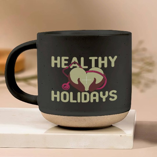 Healthy Holidays Pottery Mugs