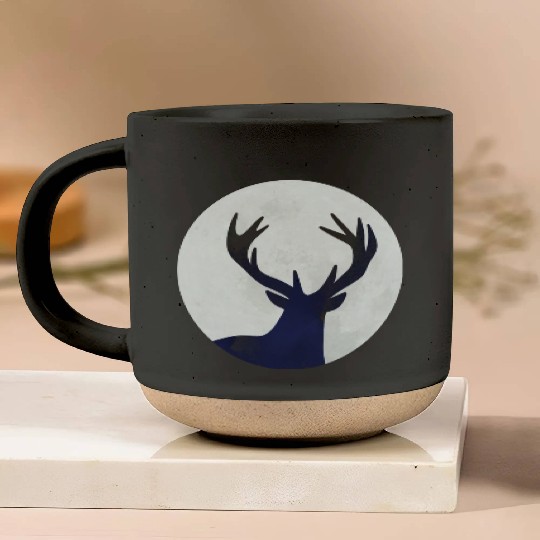Deer and Moon Deer Hunter Gift Pottery Mugs