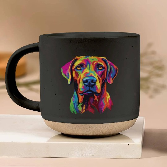 Watercolor Colorful Rhodesian Ridgeback Pottery Mugs