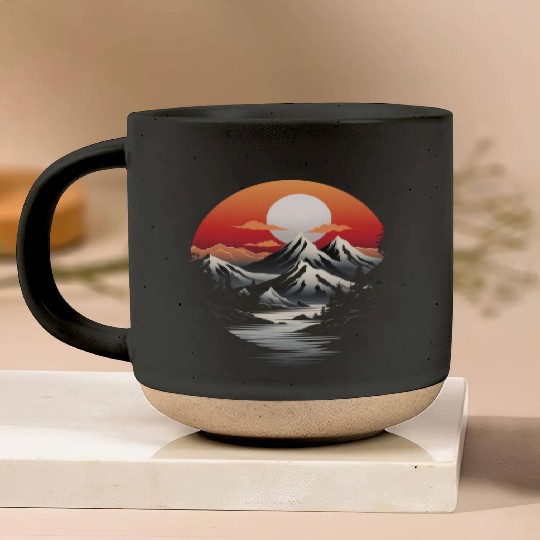 Mountain Glow Apparel: Sunrise Serenity Edition Pottery Mugs