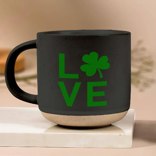 Irish Clover LOVE Pottery Mugs