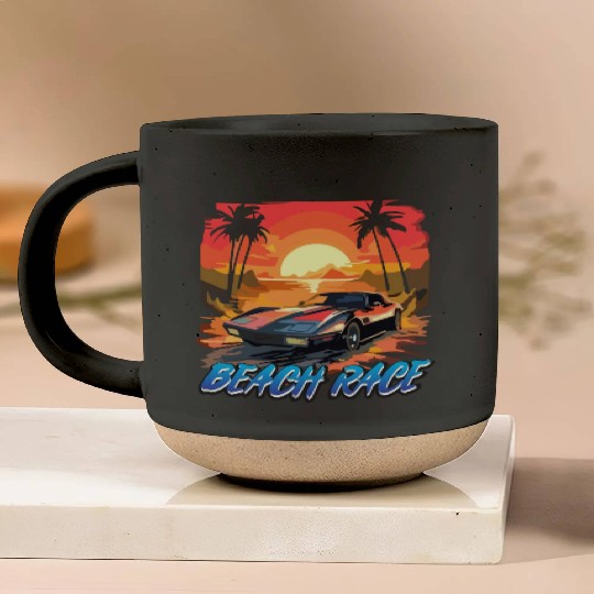 Beach race Pottery Mugs