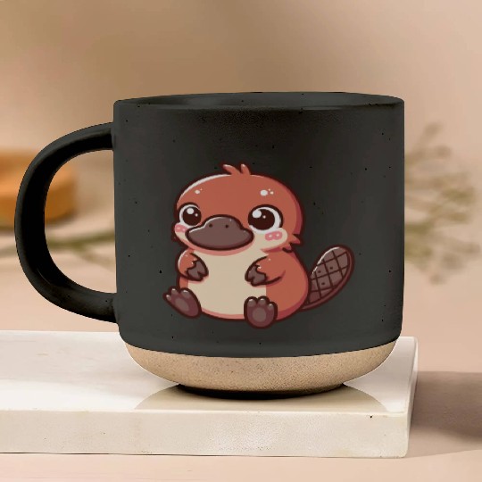 Playful Platypus Cartoon Pottery Mugs