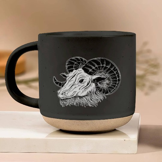 Baphomet Goat Horn Art Pottery Mugs