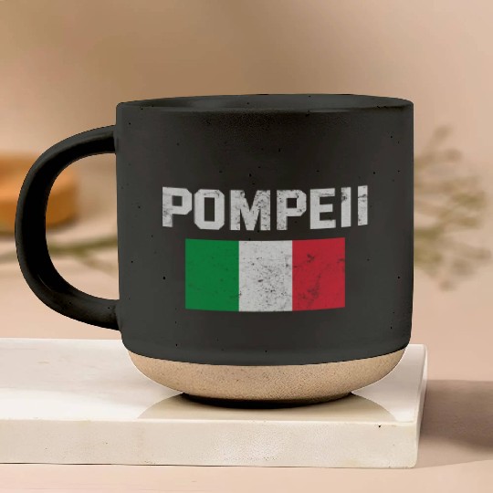 Pompeii Flag Italy Geology Pottery Mugs