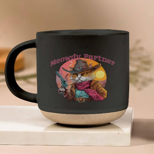 Purrfect Outlaw Showdown - Meowdy Partner Pottery Mugs