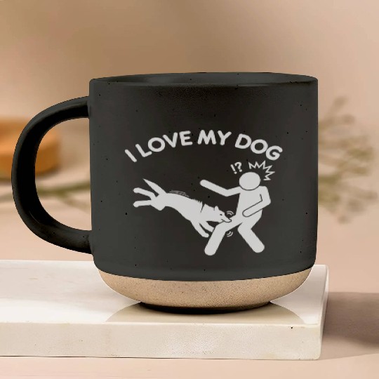 I Love My Dog Attack Funny Pet Cute Puppy Crazy Pottery Mugs