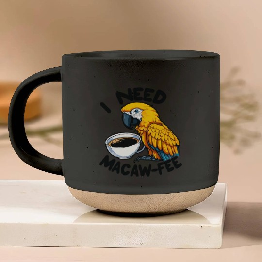 Gold Macaw Macaw-Fee Coffee Lover Pottery Mugs