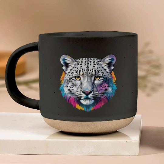 Snow Leopard Pottery Mugs
