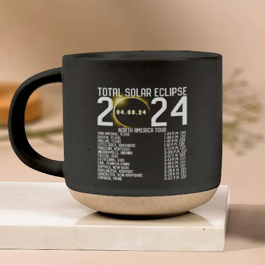 North America Tour 2024 Totality Solar Eclipse Pottery Mugs