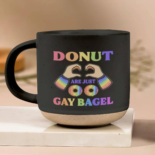 Donuts Are Just Gay Bagel LGBT Pottery Mugs