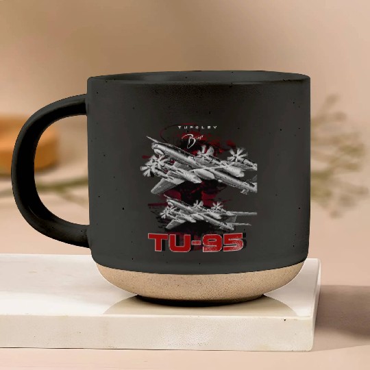 Tupolev TU-95 Heavy Russian Bomber Aircraft Pottery Mugs