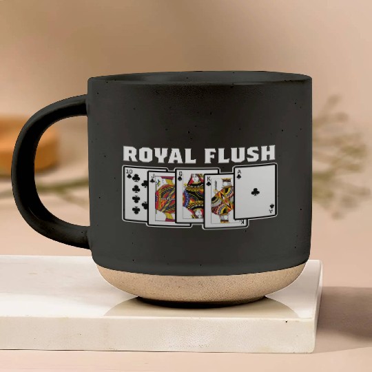 Royal Flush Gambler Or Card Player Gift Pottery Mugs