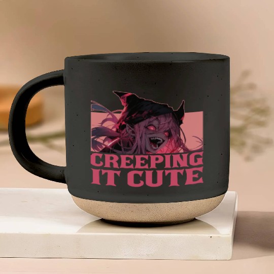 Creeping It Cute Creepy Anime Girl Harajuku Goth O Pottery Mugs