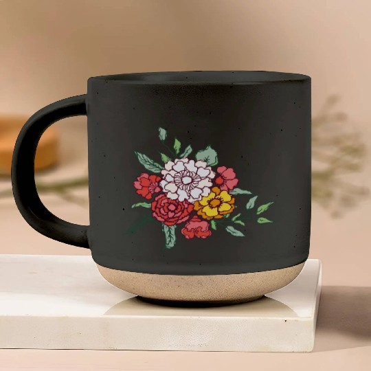 Flower Design: Blossom with Elegance Pottery Mugs
