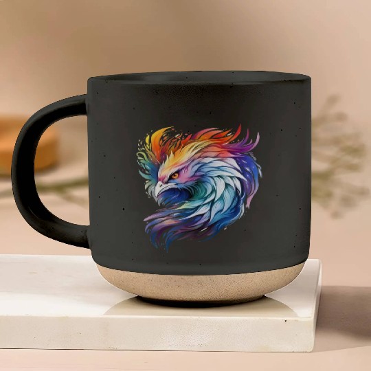 Cool Colorful Watercolor Phoenix Pottery Mugs