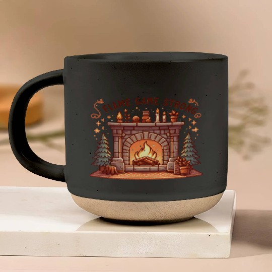 Fireplace: Flame Game Strong Pottery Mugs
