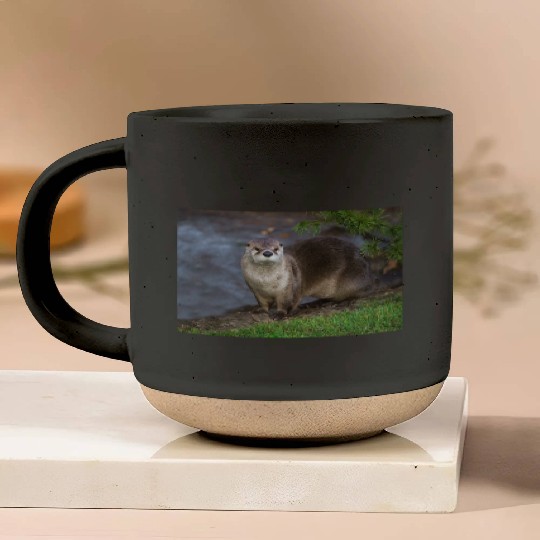 Adorable Otter on the Riverbank Pottery Mugs