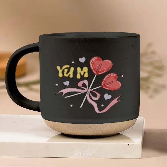 Valentine's Day Heart Lollipop Pottery Mugs