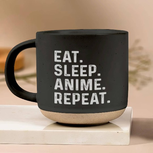 Eat Sleep Anime Repeat Gift for Manga Fans Pottery Mugs