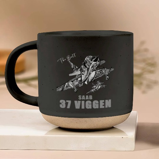 Saab 37 Viggen Swedish Multi Combat Aircraft Pottery Mugs