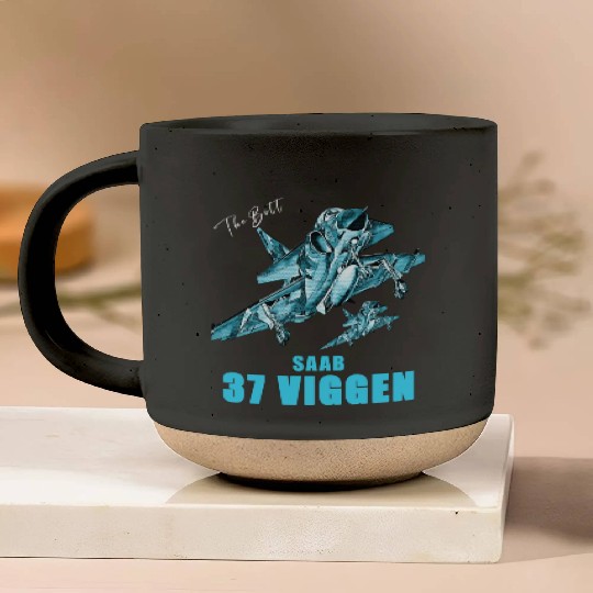 Saab 37 Viggen Swedish Multi Combat Aircraft Pottery Mugs