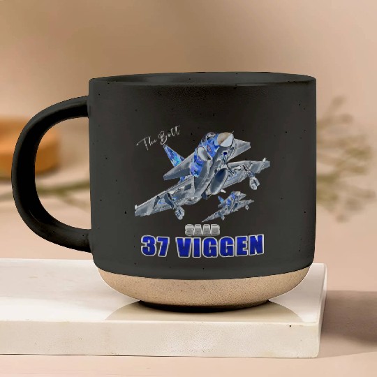 Saab 37 Viggen Swedish Multi Combat Aircraft Pottery Mugs