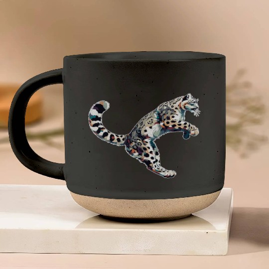 Snow Leopard Leopard White Leopard Pottery Mugs
