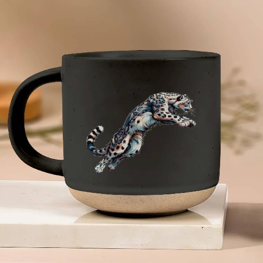 Snow Leopard Leopard White Leopard Pottery Mugs