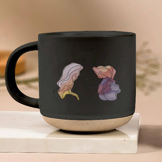 Lesbian Couple Simple Minimalistic Drawing Pottery Mugs