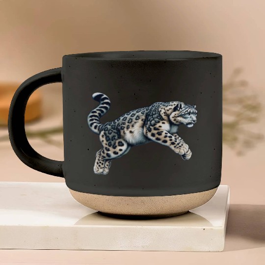 Snow Leopard Leopard White Leopard Pottery Mugs